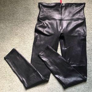 Spanx Faux Leather Leggings, Black, Large